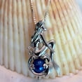 thumbnail image 1 of AYYUFE Love Sitting Mermaid Shape Pearl Bead Cage Locket Pendant Necklace, 1 of 5