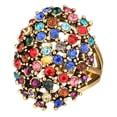 thumbnail image 1 of AYYUFE Luxury Oval Colorful Rhinestone Inlaid Women Finger Ring Party Jewelry Gift Alloy, Rhinestone Multi-color, 1 of 7