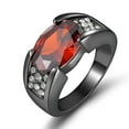thumbnail image 1 of AYYUFE Man Cool Big Red Rhinestone Inlaid Finger Ring Jewelry Gift Size 8-12 Alloy, Rhinestone Beige, 1 of 7