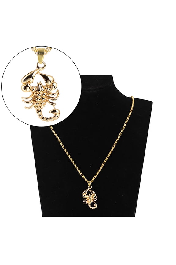 Men Golden Scorpion Pendant Hip-hop Chain Necklace Club