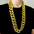 thumbnail image 1 of AYYUFE Men Necklace Big Chain Hip Hop Resin Exaggerated Geometric Choker Necklace for Cocktail Party, 1 of 8