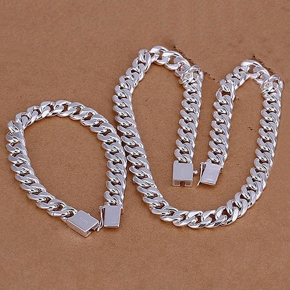 925 sterling セット…… Ayyufe Fashion Pite of Passage Men's Sterling Silver Flat Sideways