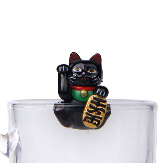 AYYUFE Mini Lucky Money Cats Figurine Hanging Cup Rim DIY Landscape Table Ornament