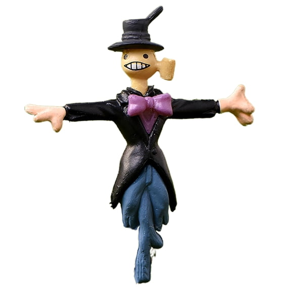 AYYUFE Mini Scarecrow Multi-color Grinning Face Wear-resistant Ornamental Rustic Scarecrow Decor for Succulents