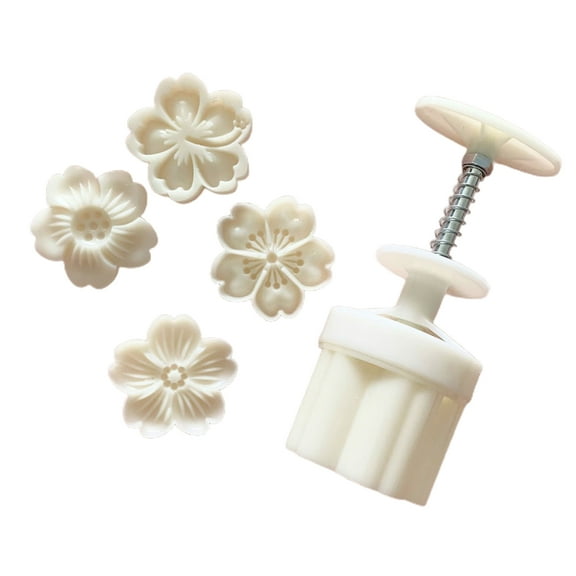 AYYUFE Mooncake Mold Cherry Blossom Flower Easy to Release Hand Press 3D Cherry Sakura Stamp Pastry Mould for Mid-autumn Festival