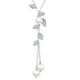 thumbnail image 1 of AYYUFE Necklace Faux Pearl Tassel Leaves Pendant Exquisite Accessories Sweater Chain Jewelry Gift for Women Rhinestone,All, 1 of 7