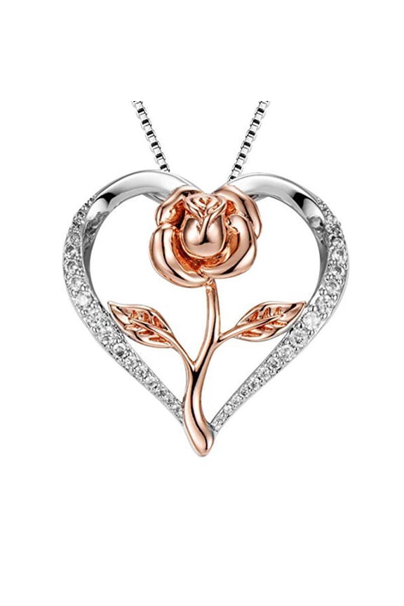 Necklace Rose Flower Shape Rust-proof Alloy Elegant Jewelry Necklace Supplies for Women Alloy Gold