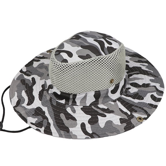 AYYUFE Outdoor Wide Brim Camouflage Fisherman Bucket Boonie Hat Anti UV Cap ,Gift