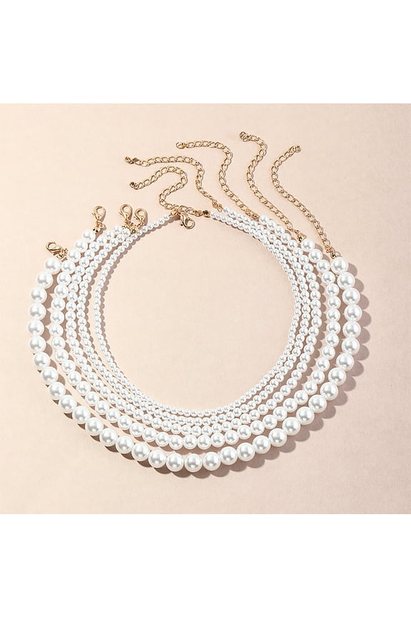 Pack Of 1 OR Pack Of 5 Necklace Elegant Fine Workmanship Round Pearl Chocker for Daily Use