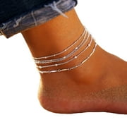 AYYUFE Pack Of 5 Women Beads Charm Chain Anklet Ankle Bracelet Beach Barefoot