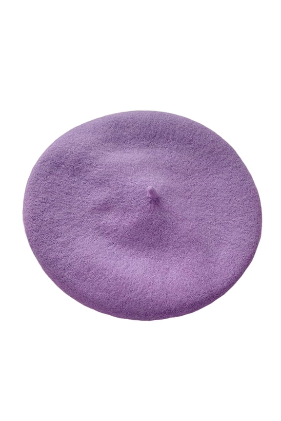 Painter Hat No Brim Retro Wind-proof Flat Top Artist Style Decorate Solid Color French Artist Beret Hat for Dating ,Gift