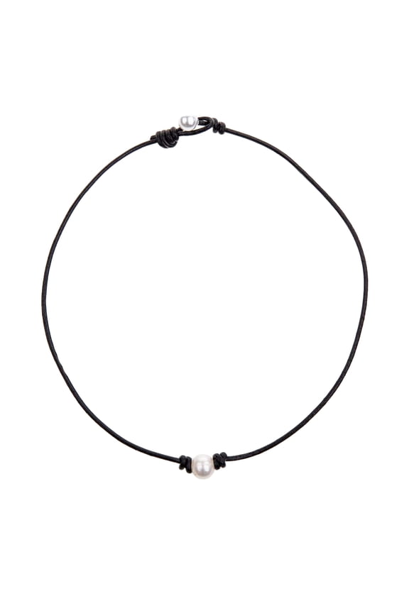 Pearl Leather Rope Necklace Women Summer