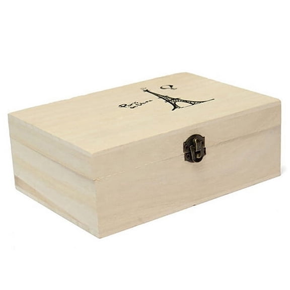 AYYUFE Plain Unpainted Natural Wooden Tool Storage Box Memory Small Chest Craft Box
