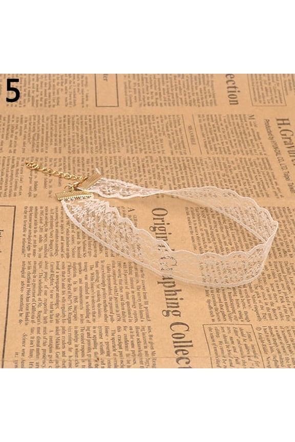 Punk Lace Hollow Women Choker Necklace Gothic Jewelry Bridal Boho Charm Lace White