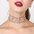thumbnail image 1 of AYYUFE Punk Shiny Rhinestone Letter Honey Cup Chain Choker Necklace Women's, 1 of 7