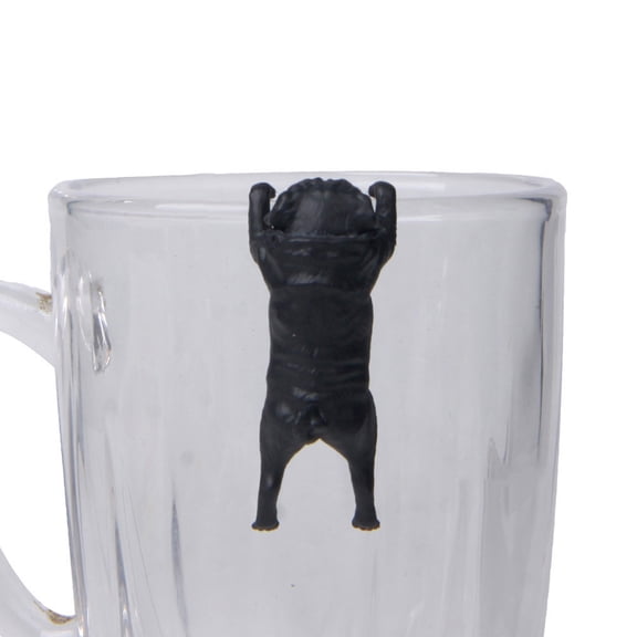 AYYUFE Realistic Mini Pug Dog Figurine Hanging on Cup Rim DIY Fairy Garden Accessory