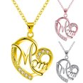 thumbnail image 1 of AYYUFE Rhinestone Mom Letter Love Heart Pendant Necklace Birthday, 1 of 8