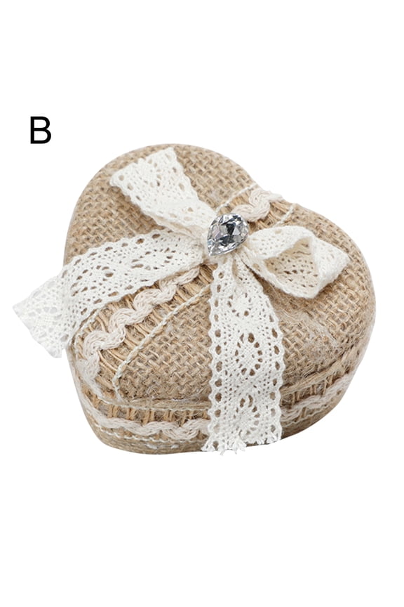 Ring Box Eye-catching Exquisite Craftsmanship Heart-shape Wooden Wedding Ring Box for Engagement