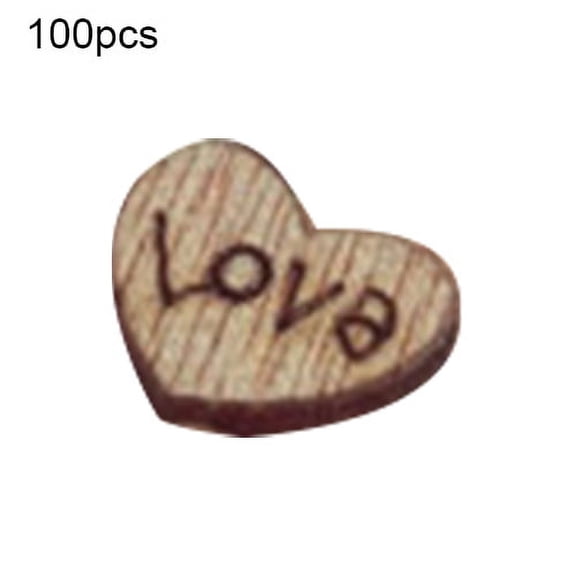 AYYUFE Romantic 100 Pcs Wooden Love Heart Wedding Table Scatter Decoration Crafts