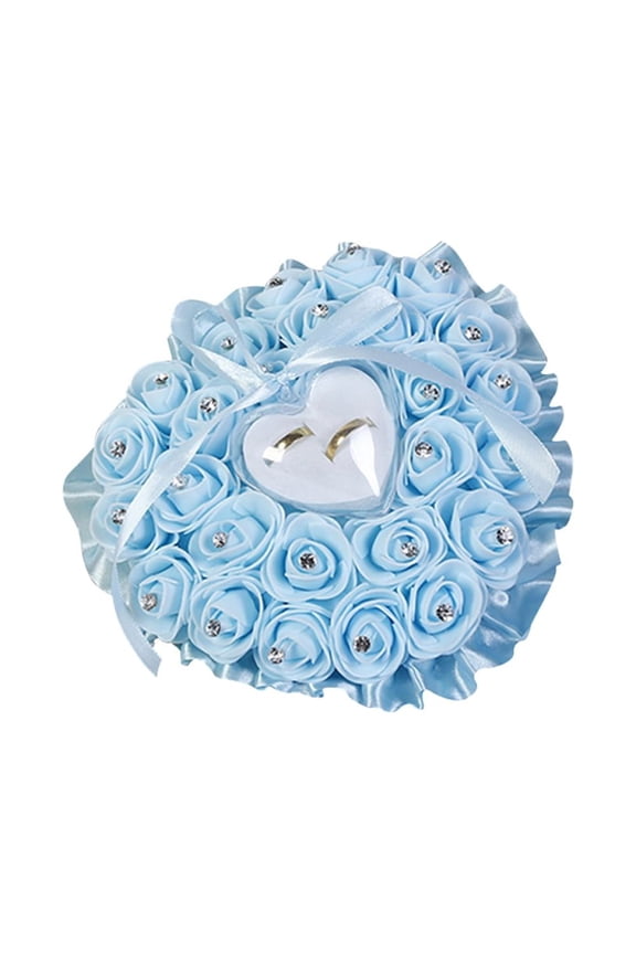 Rose Heart Shape Propose Ring Box Wedding Engagement Finger Ring Container Case