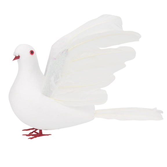 AYYUFE Simulation Foam Dove 3D Embedded Eyes Real Feather Attachment Spreading Wings Adorable Photograph Prop Peace Dove for Garden