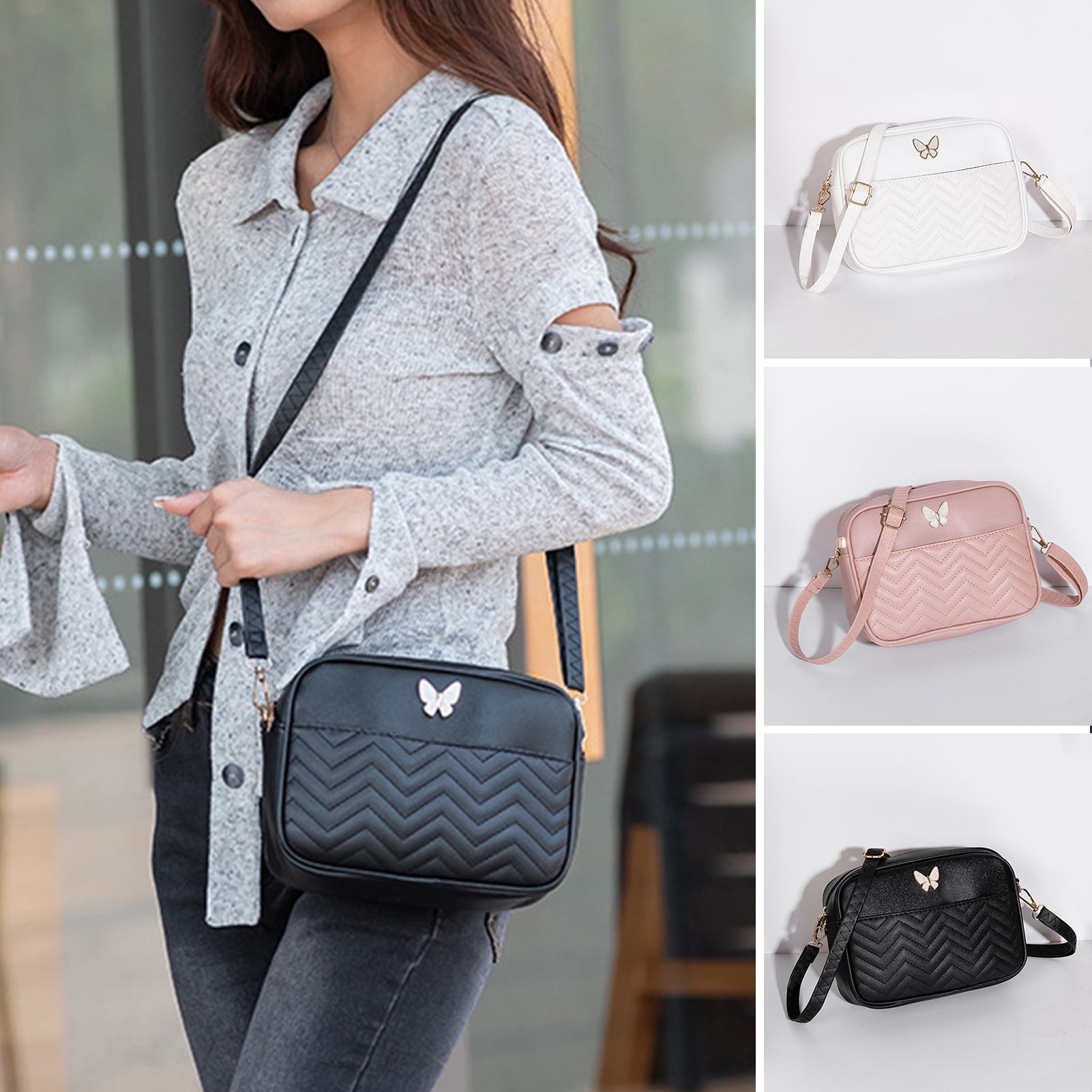 AYYUFE Sling Bag Embroidery Thread Butterfly Decor Daily Collocation ...