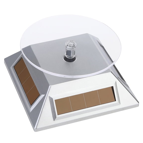 AYYUFE Solar Energy Solar Display Stand 360 Degrees Rotation Energy-Saving ABS Revolving Platform Display Base for Showcase