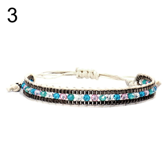 AYYUFE Summer Beach Bohemian Beading Wax Rope Handmade Woven Bracelet Women Jewelry Wax Rope Purple