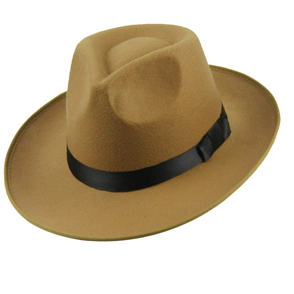 AYYUFE Sun Visor Men Hard Felt Wide Brim Fedora Panama Hat Autumn Vintage Cap