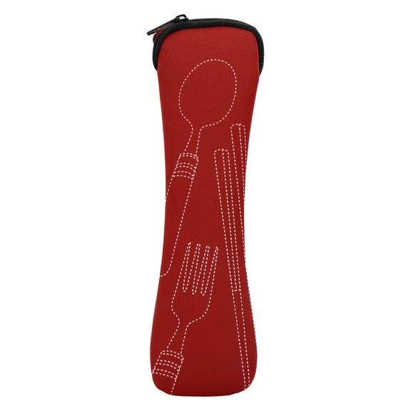 AYYUFE Tableware Bag Portable Wear-resistant Fabric Tableware Spoon Fork Storage Pouch for Office