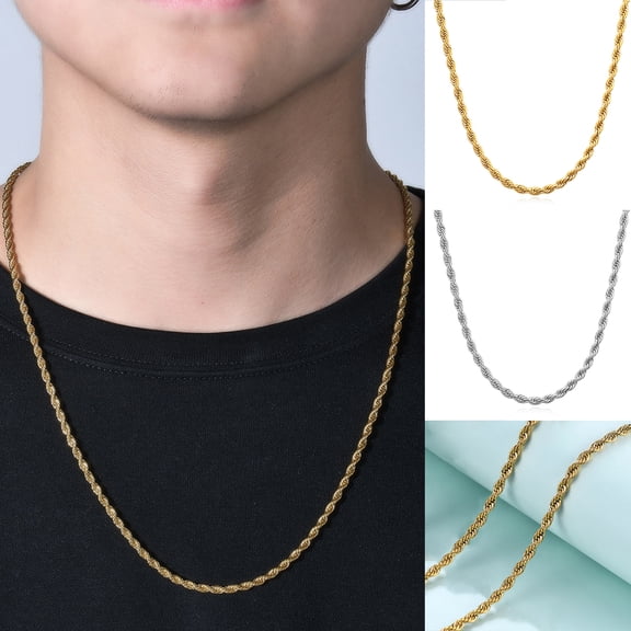 AYYUFE Unisex Casual Necklace Electroplating Fine Workmanship Neck Decoration Handsome Twist Necklace for Going Out
