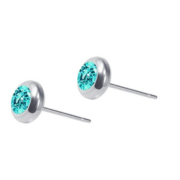 AYYUFE Unisex Rhinestone Stainless Steel Ear Stud Earrings Helix Piercing Jewelry Gift 304 Stainless Steel, Rhinestone Blu