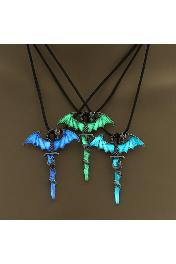 Vintage Glow In The Dark Cross Pendant Necklace Luminous Halloween