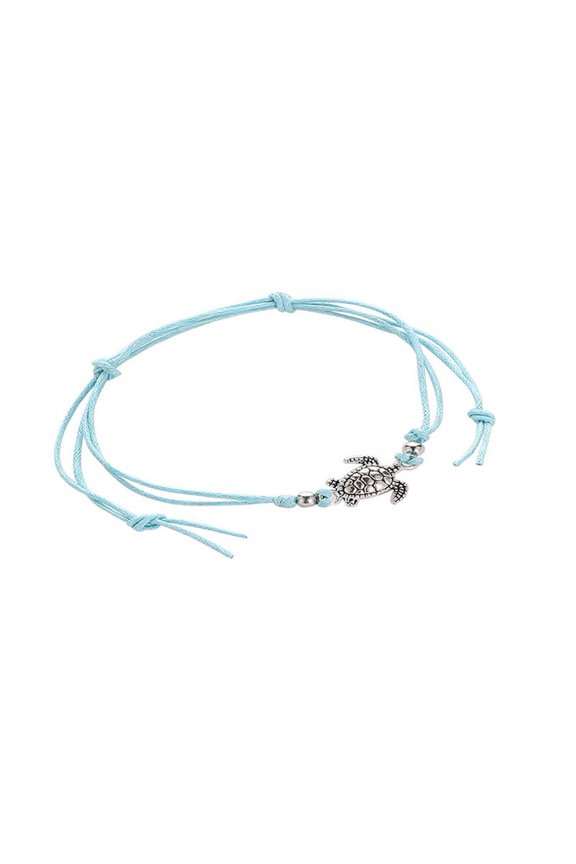 Vintage Turtle Charm Handmade Woven Ankle Bracelet Anklet Women Beach
