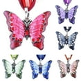 thumbnail image 1 of AYYUFE Vintage Women Enamel Butterfly Rhinestone Pendant Necklace, 1 of 8