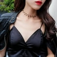 thumbnail image 1 of AYYUFE Wave Chain Black Beads Choker Short Necklace Women, 1 of 5