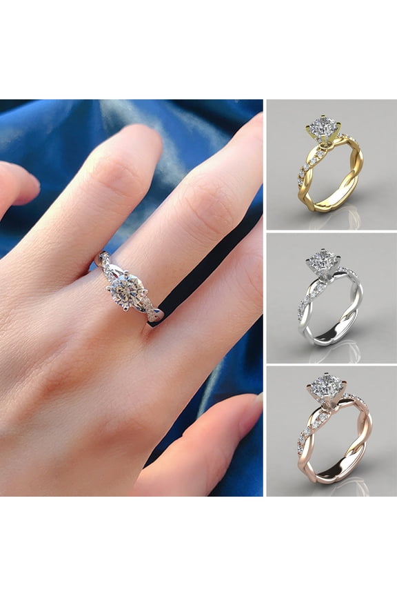 Wedding Ring Twisted Sparkling High-end Big Rhinestone Knuckle Circlet Female Jewelry