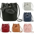 thumbnail image 1 of AYYUFE Women Bucket Bag Solid Color Faux Leather Large Capacity Drawstring Casual Waterproof Ladies Crossbody Bag Purse Daily Life, 1 of 8