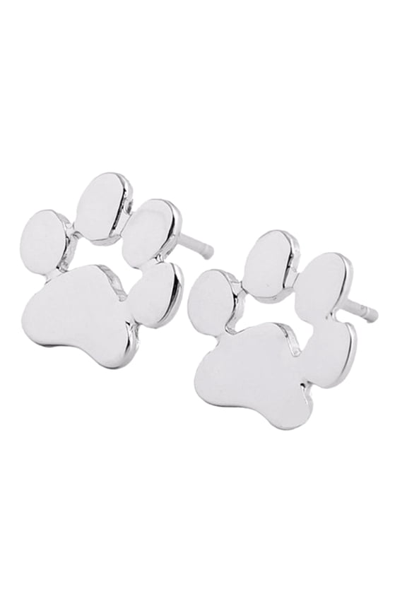 Women Dog Cat Palm Paw Ear Stud Earrings Party Jewelry Accessories Gift Alloy Silver