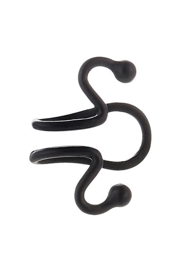 Women Ear Cuff Clip Cartilage Earring No Piercing Adjustable U-type Jewelry Alloy Black