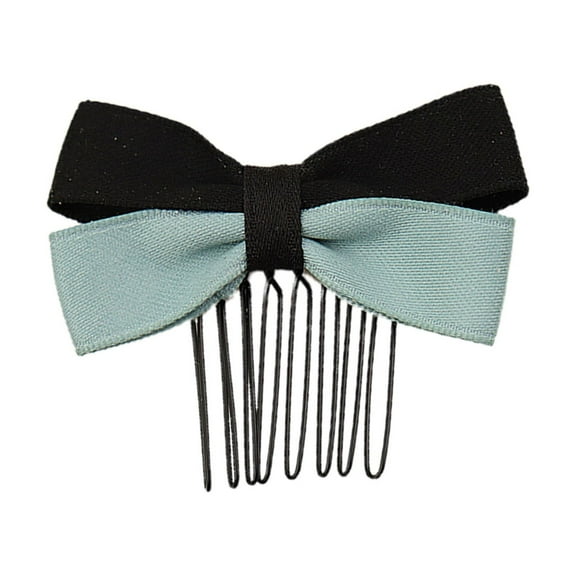 AYYUFE Women Hair Comb Color Matching Bow-knot Double Layers Anti-slip Long Teeth Hair Decoration Headwear Bangs Curly Hair Clip Hair Accessories