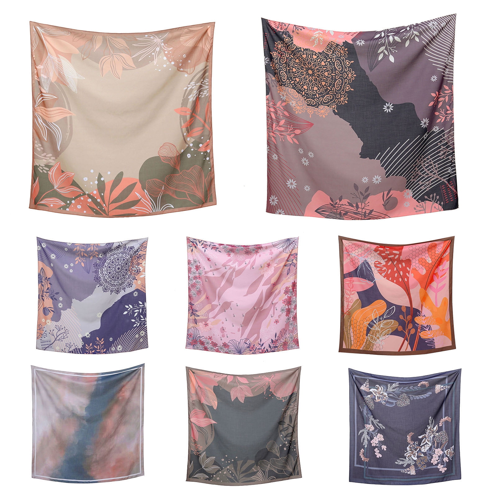 AYYUFE Women Hijab Colorful Exquisite Thin Flower Printing Sweat