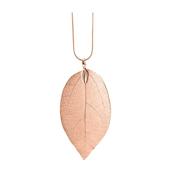 AYYUFE Women Hollow Leaf Pendant Long Chain Necklace Jewelry Accessory Gift Alloy Gold
