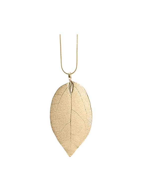 Women Hollow Leaf Pendant Long Chain Necklace Jewelry Accessory Gift Alloy Gold