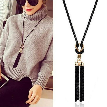 AYYUFE Women Long Tassel Elegant Chain Necklace