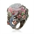 thumbnail image 1 of AYYUFE Women Multicolor Big Oval Faux Moonstone Carved Flowers Ring, 1 of 3
