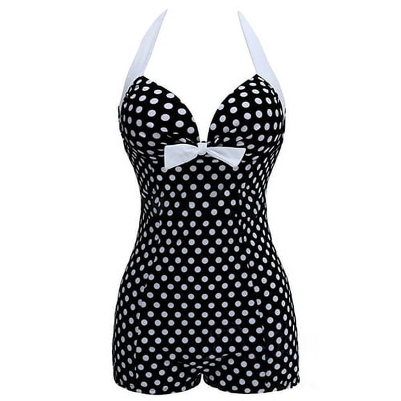 AYYUFE Women One-piece Bathing Suit Dotted Beachwear Push Up Monokini Swimsuit Swimwear