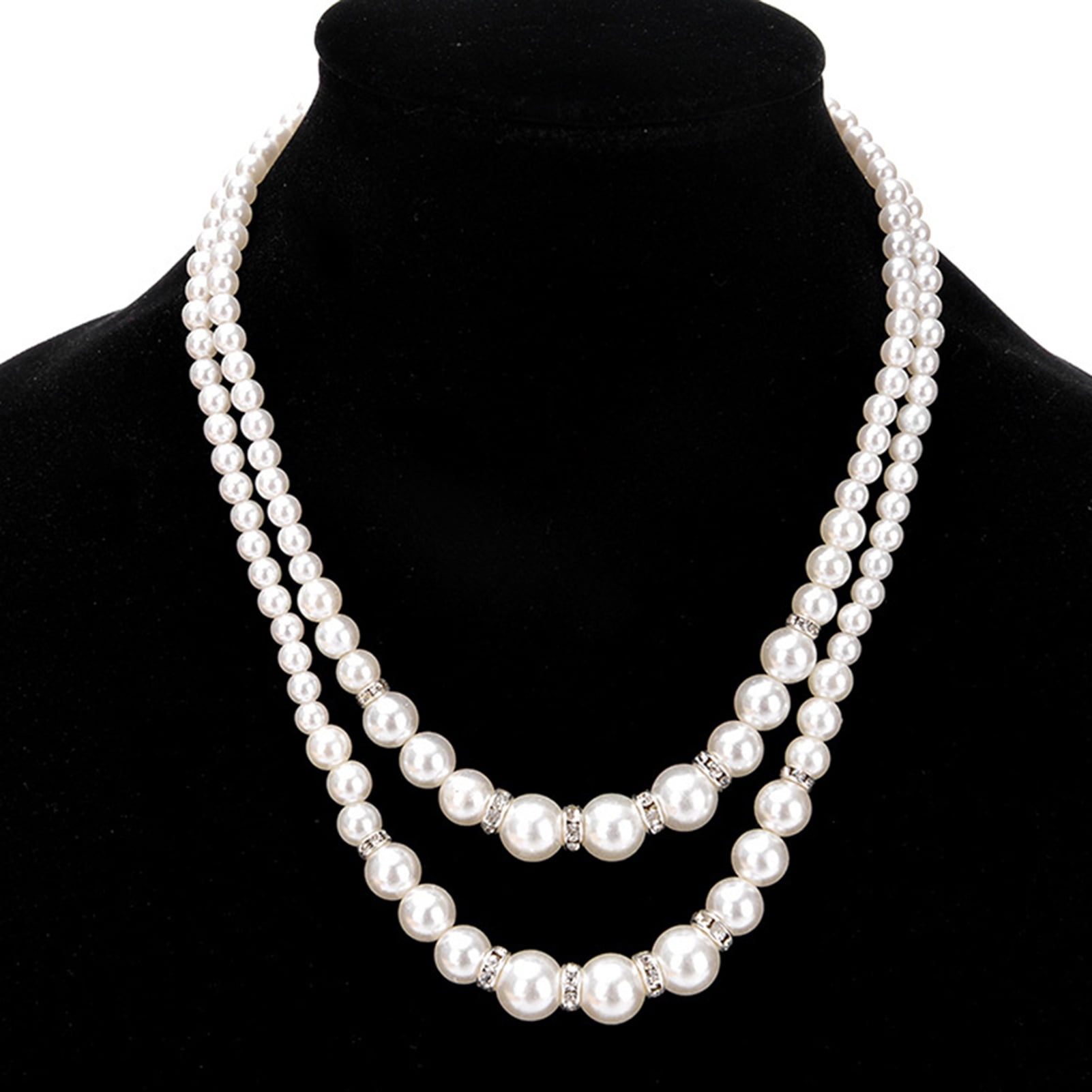 AYYUFE Women Pearl Necklace with DoubleLayer Adjustable Designed