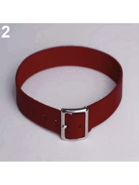 Women Punk Faux Leather Choker Chain Collar Necklace Spike Rivet Buckle Bracelet Faux Leather, Alloy Red
