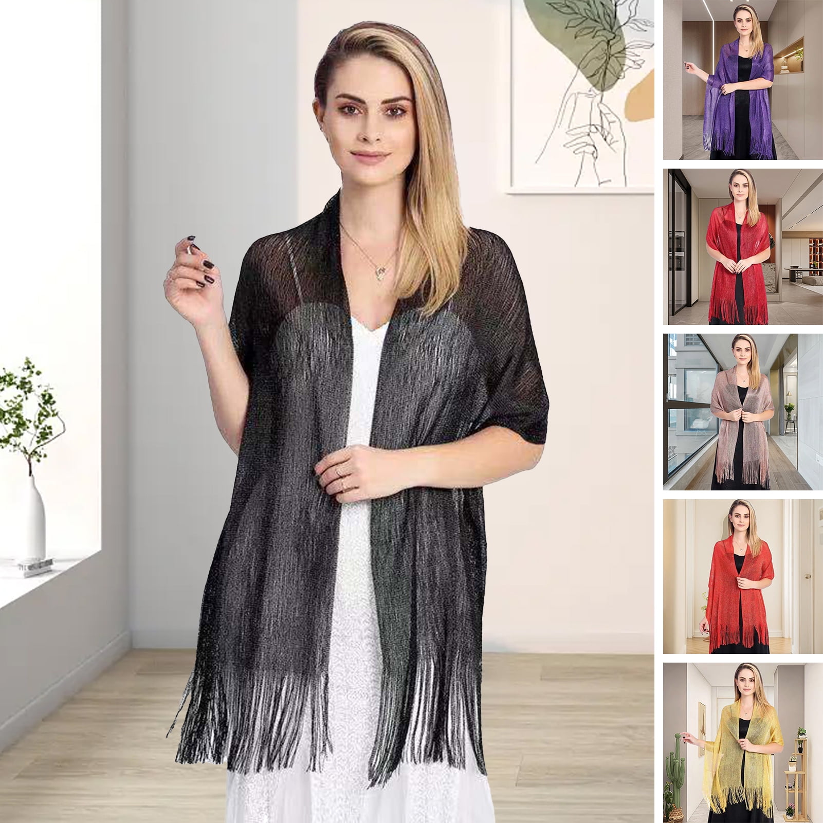 white see through shawl